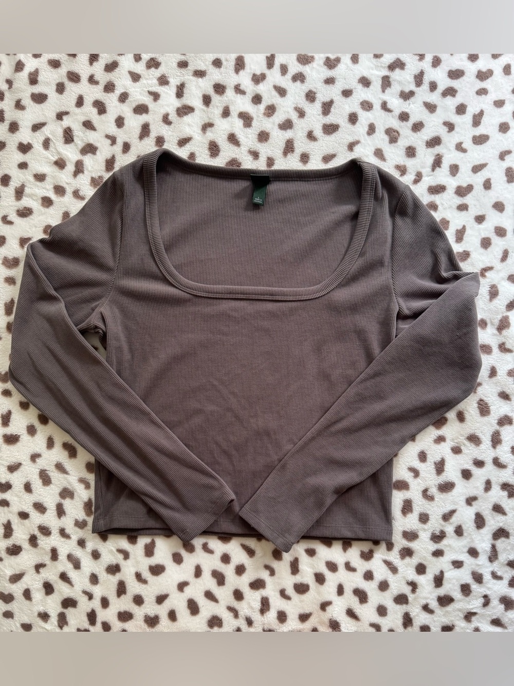 wild fable Square-Neck Long Sleeve Top - Brown